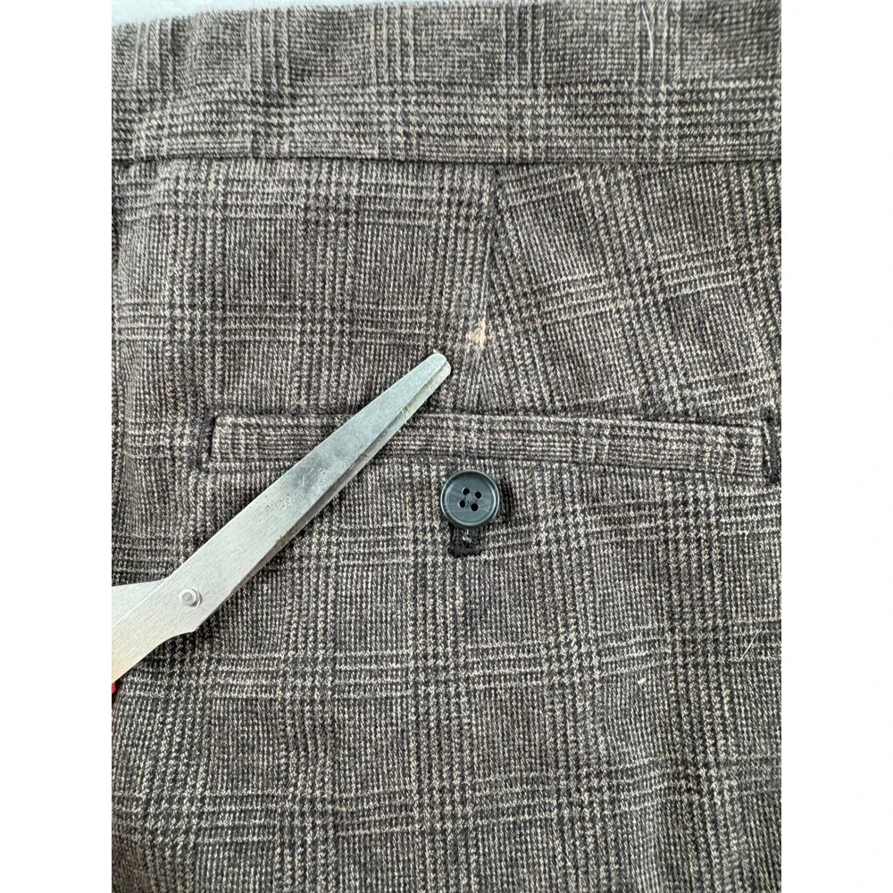 Banana Republic Chinos Mens 35x30 Aiden Fit Brown Glen Plaid Slim Straight Pants